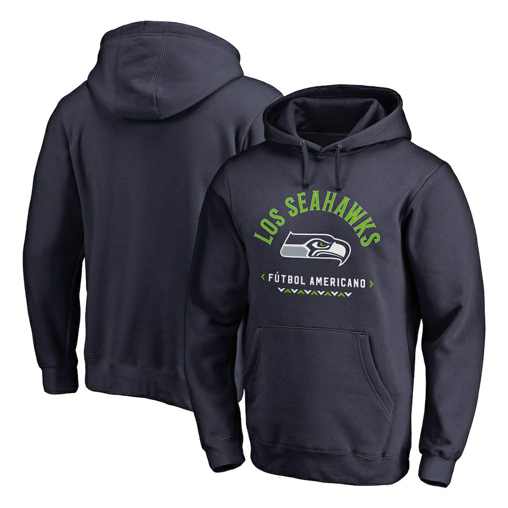 Seattle Seahawks Futbol Americano Pullover Hoodie College Navy