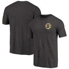NHL Boston Bruins Primary Logo Left Chest Distressed Tri-Blend T-Shirt - Black