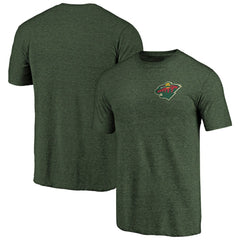 NHL Minnesota Wild Primary Logo Left Chest Distressed Tri-Blend T-Shirt - Green