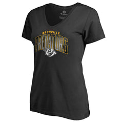 NHL Nashville Predators Women's Arch Smoke V-Neck T-Shirt - Black