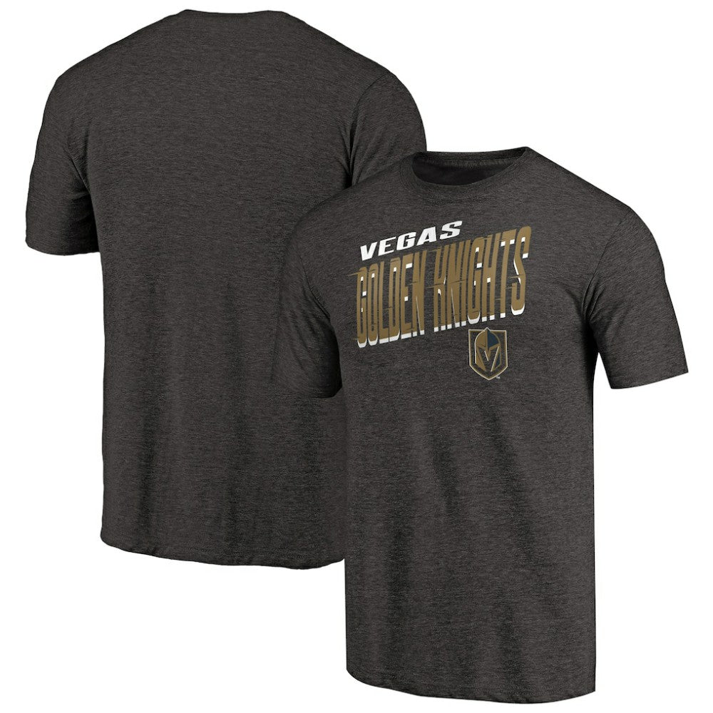 NHL Vegas Golden Knights Slant Strike Tri-Blend T-Shirt - Black