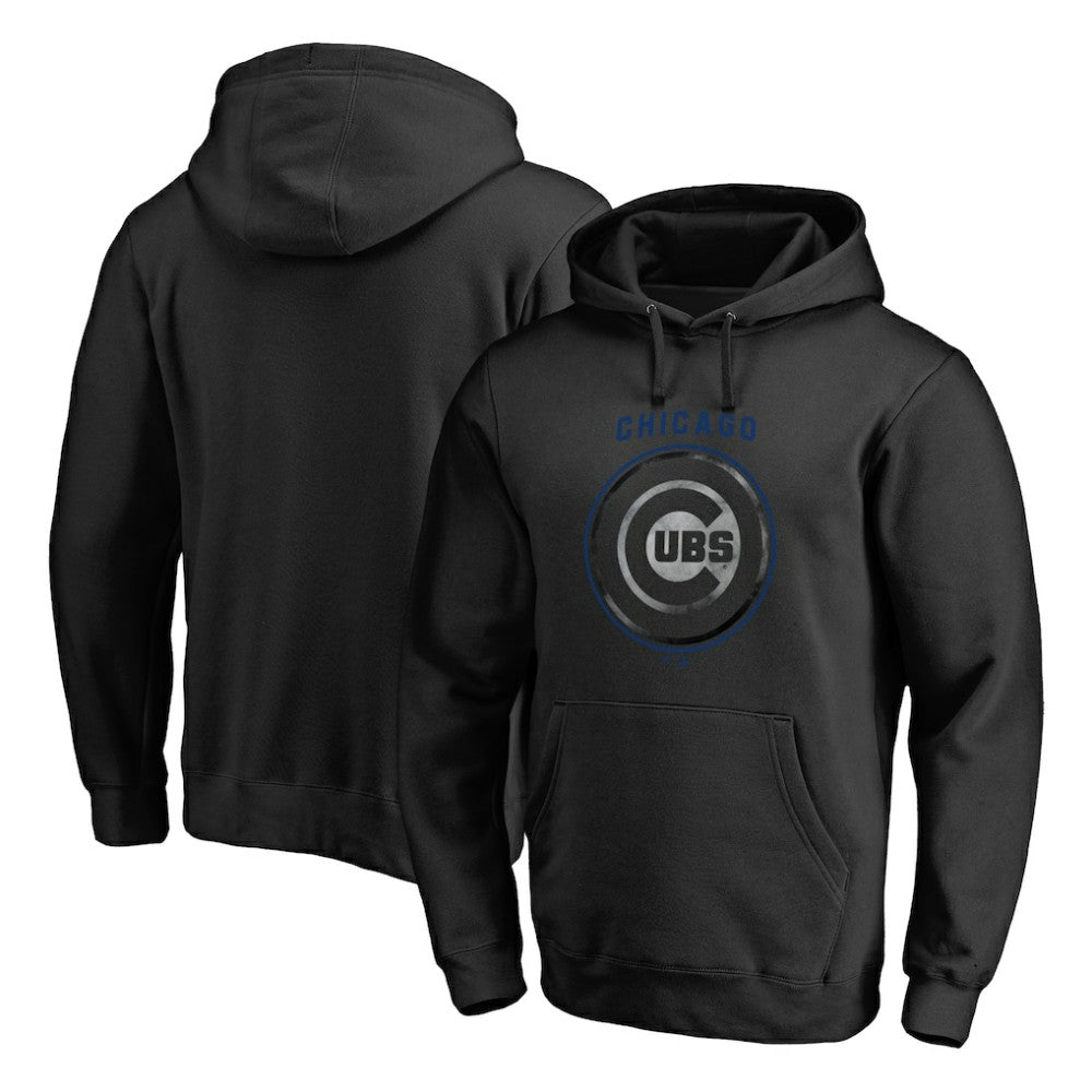 Chicago Cubs Arch Smoke Pullover Hoodie - Black Hoodies