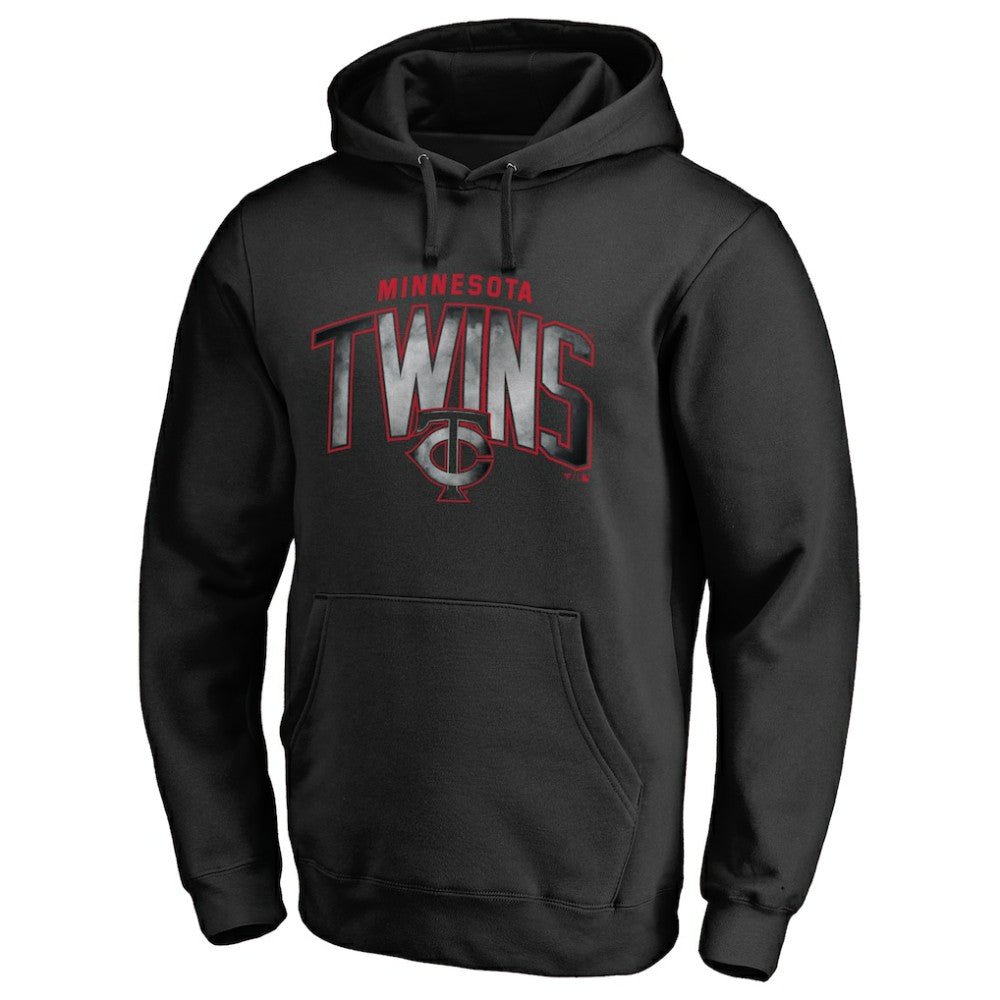 Minnesota Twins Arch Smoke Pullover Hoodie - Black Hoodies