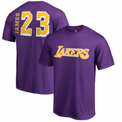 LeBron James Los Angeles Lakers Sidesweep Name & Number T-Shirt Purple