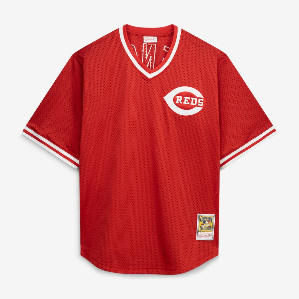 Johnny Bench Cincinnati Reds Mitchell & Ness Cooperstown Collection Big & Tall Mesh Batting Practice Jersey - Red Jerseys
