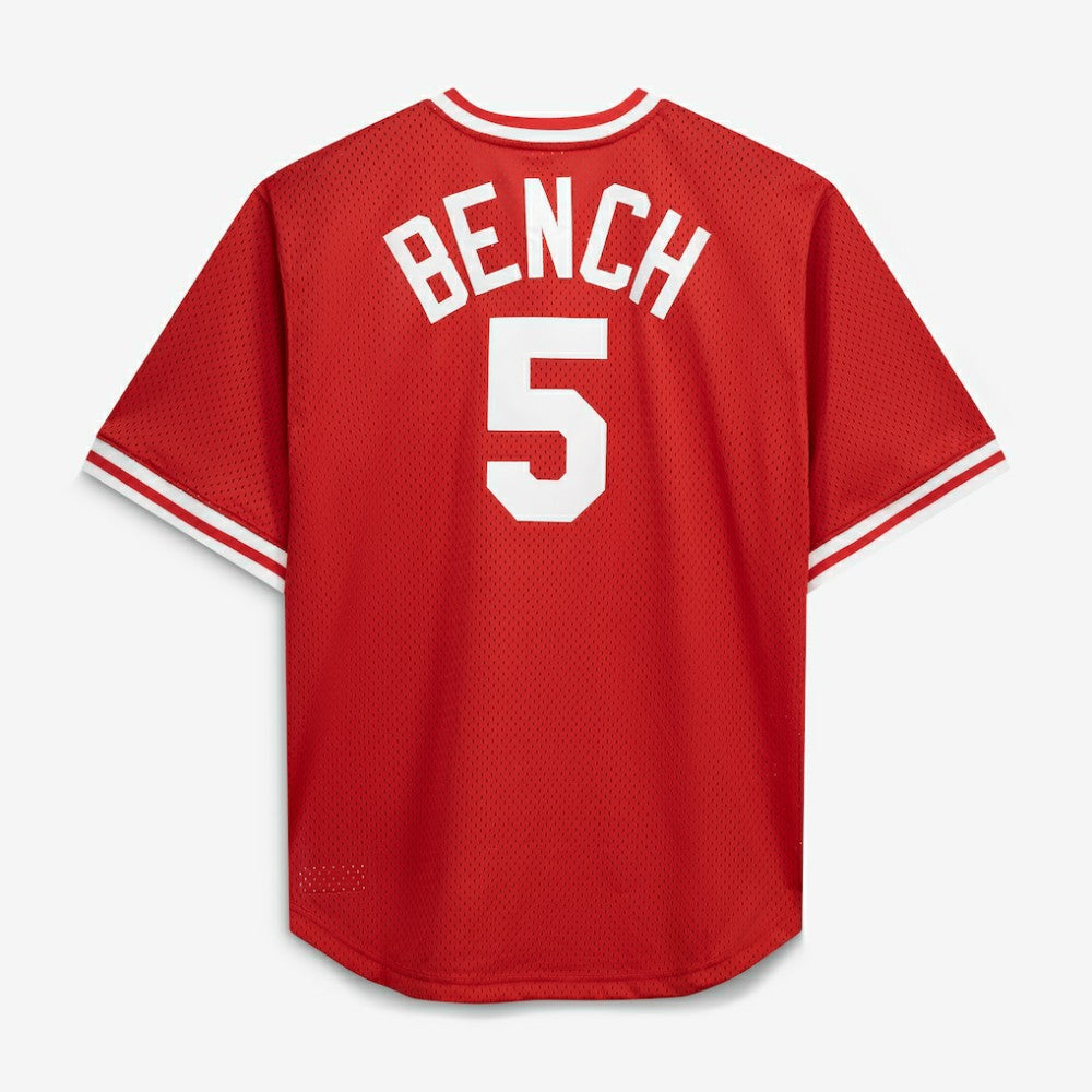 Johnny Bench Cincinnati Reds Mitchell & Ness Cooperstown Collection Big & Tall Mesh Batting Practice Jersey - Red Jerseys