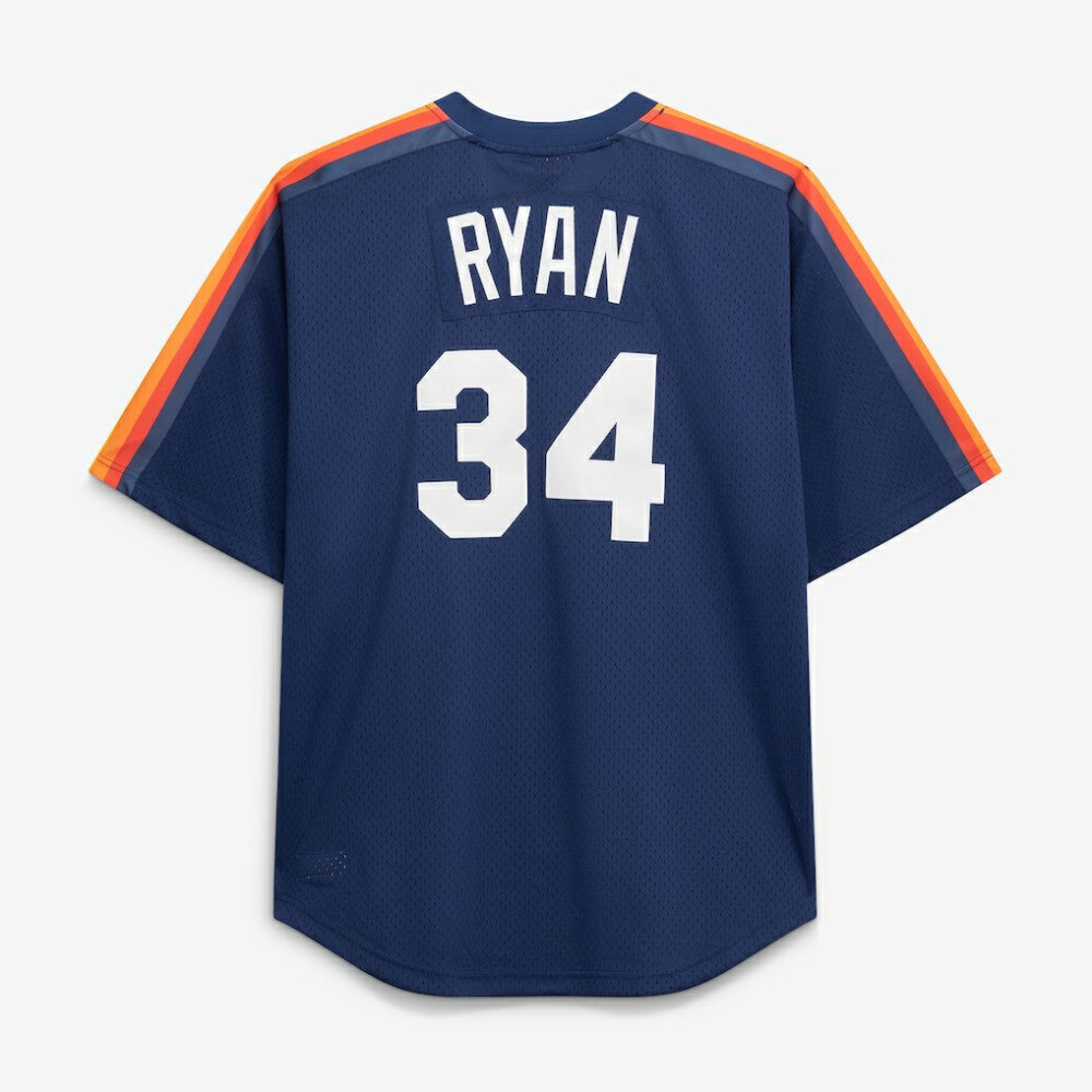 Nolan Ryan Houston Astros Mitchell & Ness Cooperstown Collection Big & Tall Mesh Batting Practice Jersey - Navy Jerseys