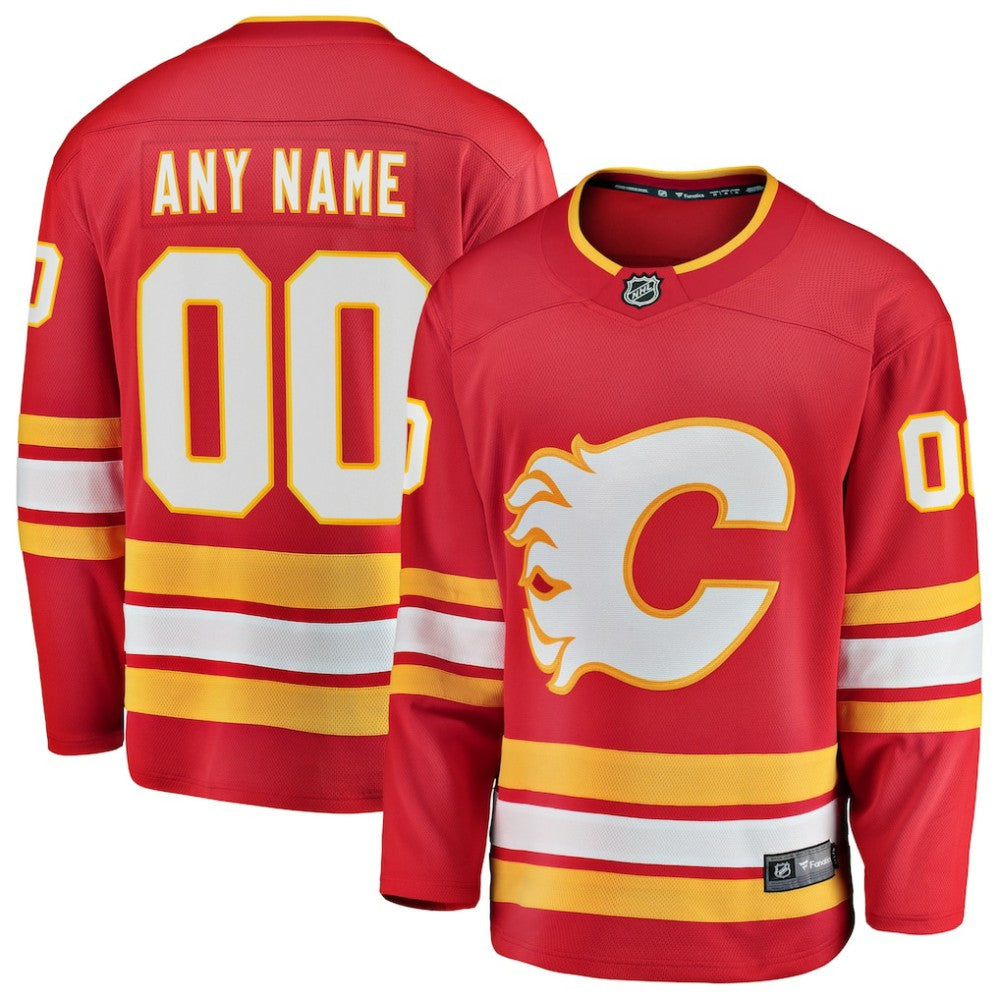 NHL,Custom Calgary Flames Fanatics Home Breakaway Custom Jersey - Red