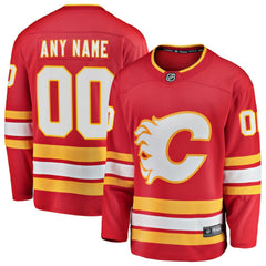 NHL,Custom Calgary Flames Fanatics Home Breakaway Custom Jersey - Red