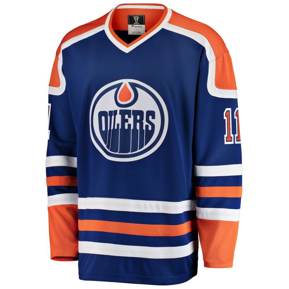 NHL Mark Messier Edmonton Oilers Fanatics Premier Breakaway Retired Player Jersey - Blue