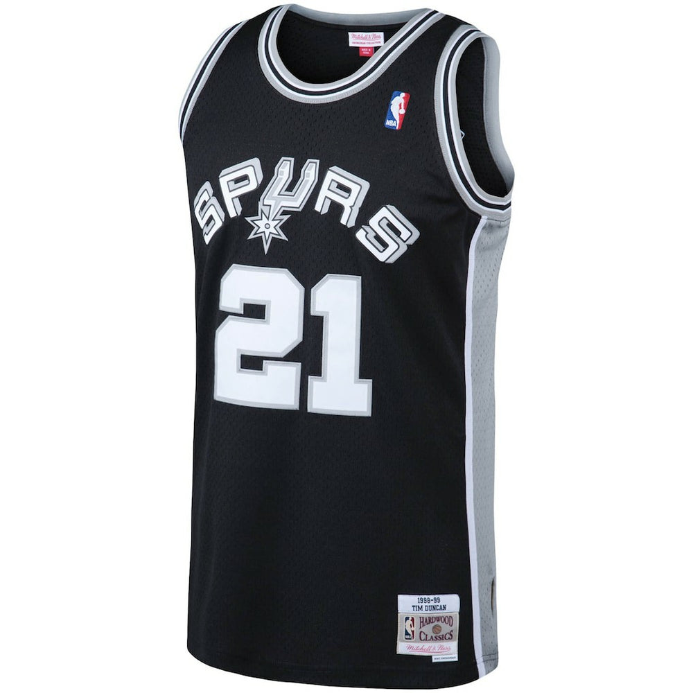 Tim Duncan San Antonio Spurs 1998/99 Big & Tall Hardwood Classics Swingman Jersey Black