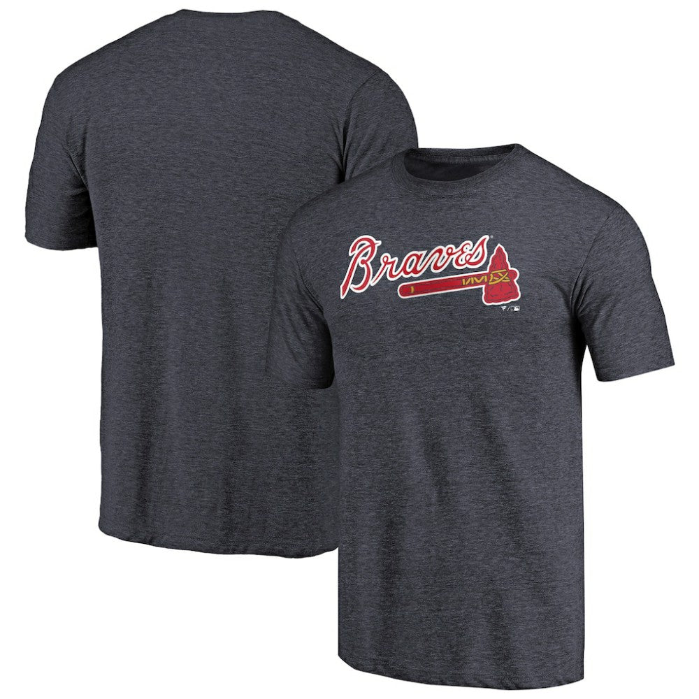 Atlanta Braves Team Wordmark Tri-Blend T-Shirt - Navy T-shirts