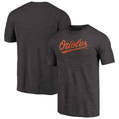 Baltimore Orioles Team Wordmark Tri-Blend T-Shirt - Black T-shirts