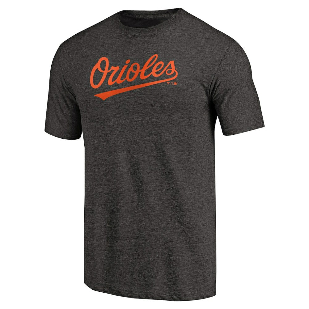 Baltimore Orioles Team Wordmark Tri-Blend T-Shirt - Black T-shirts