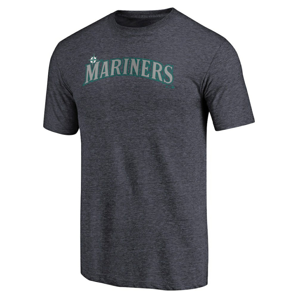 Seattle Mariners Team Wordmark Tri-Blend T-Shirt - Navy T-shirts