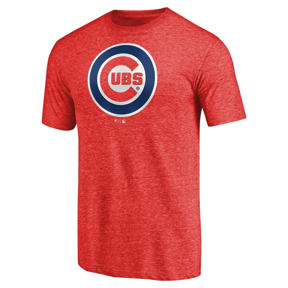 Chicago Cubs Team Wordmark Tri-Blend T-Shirt - Red T-shirts