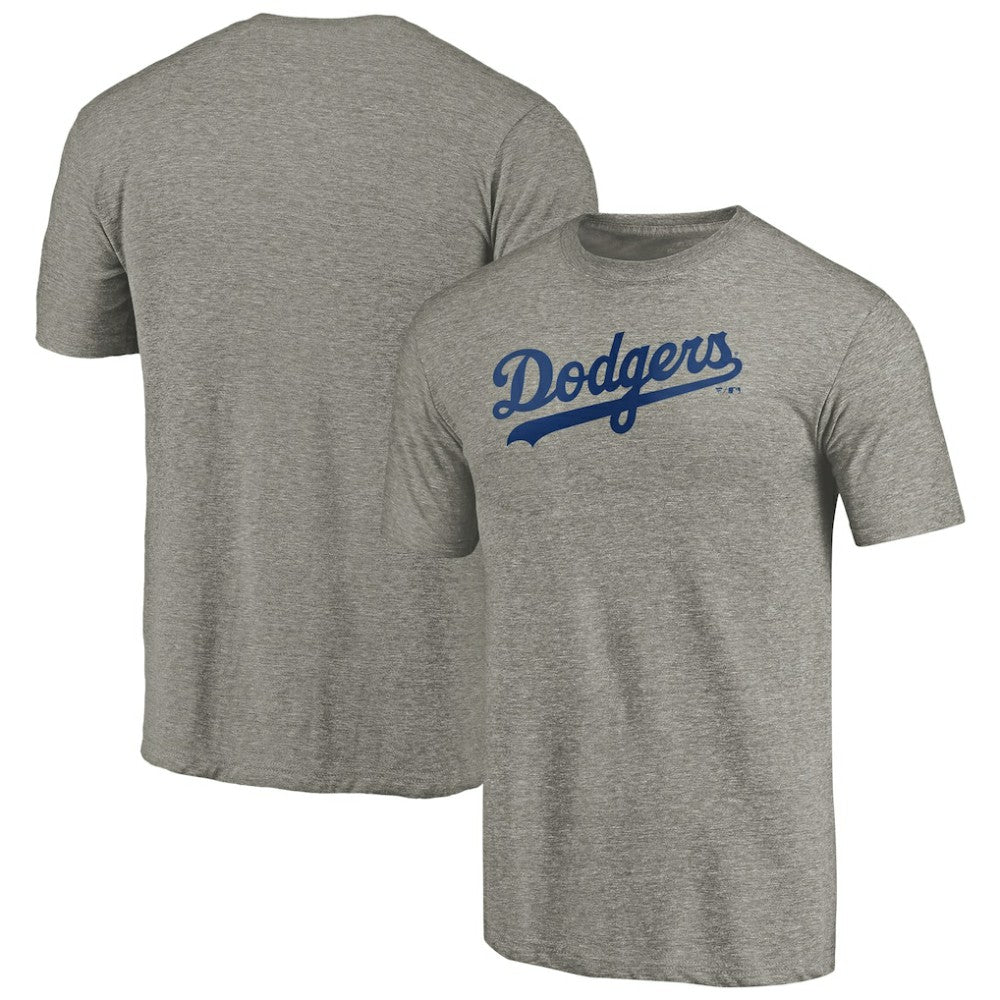 Los Angeles Dodgers Team Wordmark Tri-Blend T-Shirt - Gray T-shirts