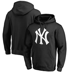 New York Yankees Official Logo Fitted Pullover Hoodie - Black Hoodies