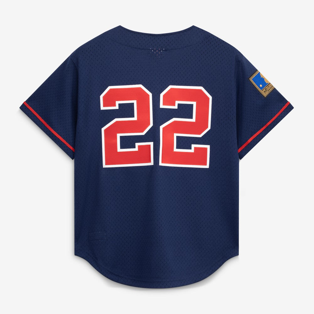 Bo Jackson California Angels Mitchell & Ness Cooperstown Collection Mesh Batting Practice Button-Up Jersey - Navy Jerseys