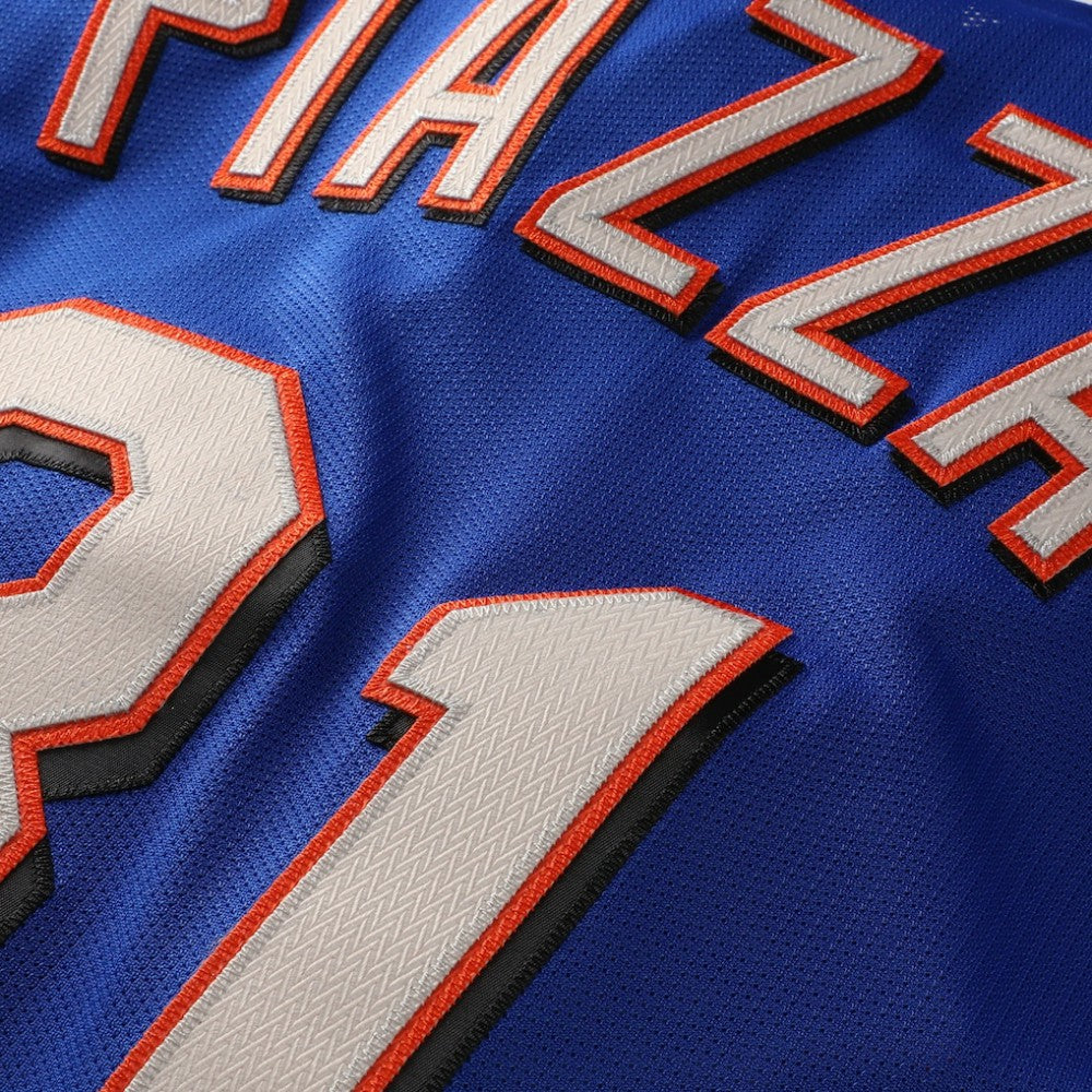 Mike Piazza New York Mets Mitchell & Ness Cooperstown Collection Mesh Batting Practice Button-Up Jersey - Royal Jerseys