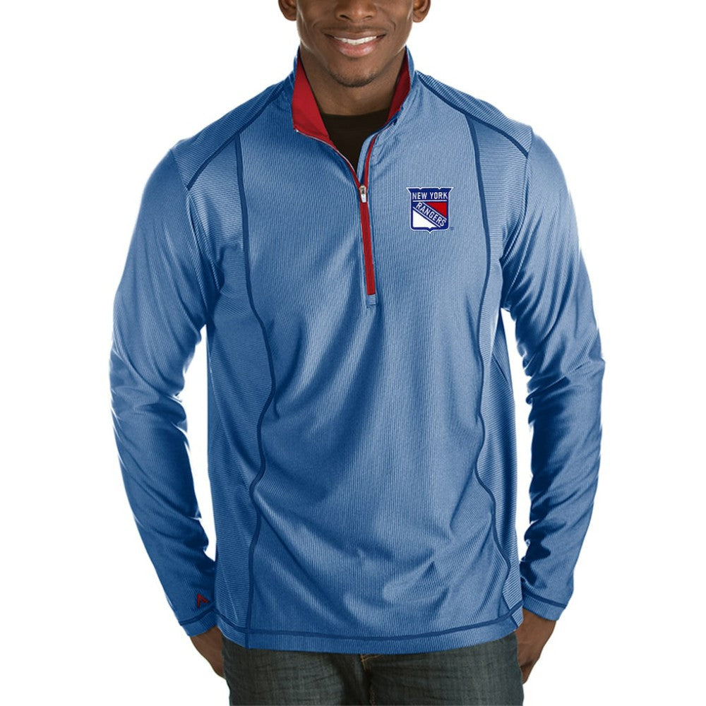 NHL New York Rangers Antigua Tempo Desert Dry Half-Zip Pullover Jacket - Heather Royal