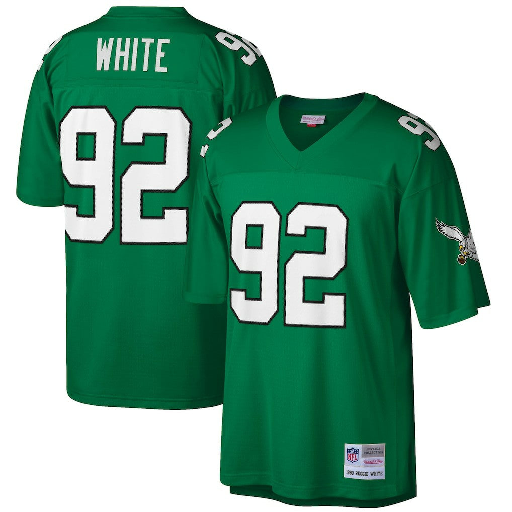 Reggie White Philadelphia Eagles Big & Tall 1990 Retired Player Replica Jersey Kelly Green