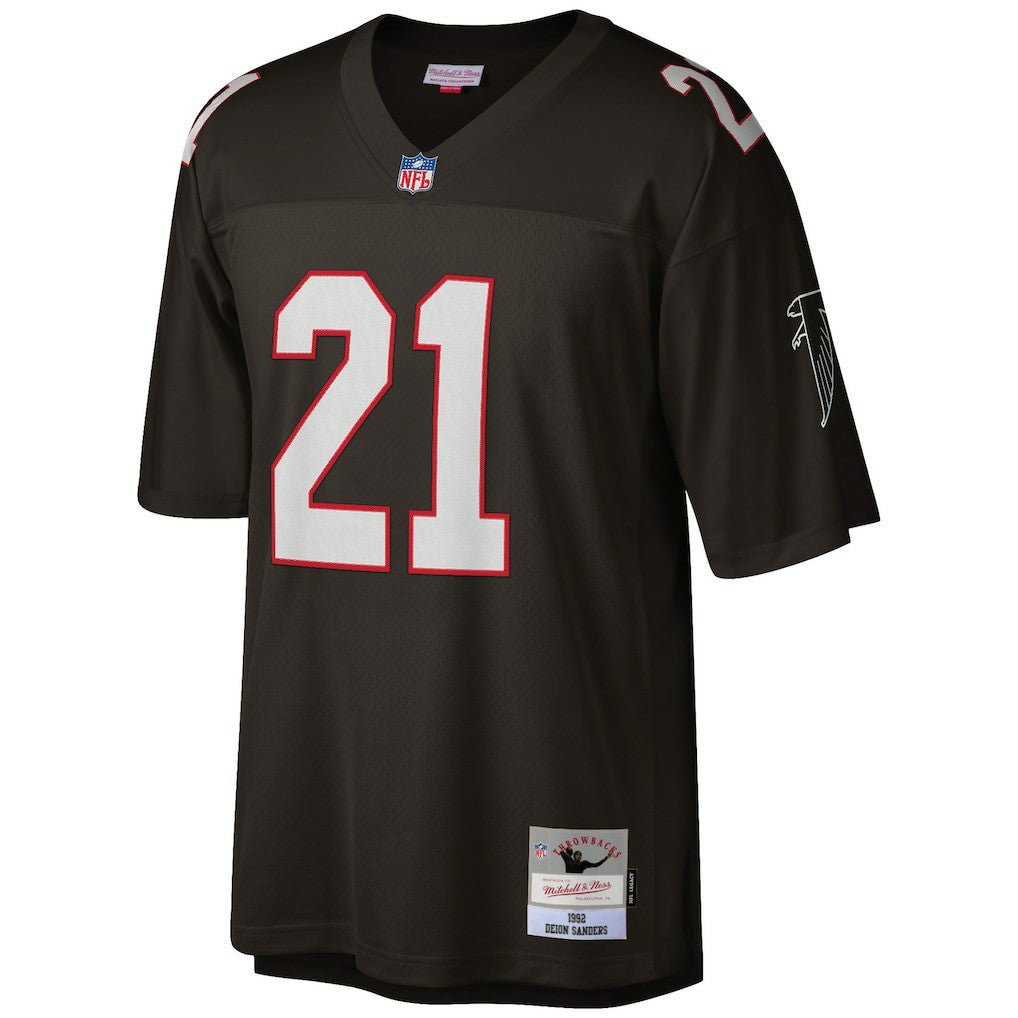 Deion Sanders Atlanta Falcons Big & Tall 1992 Retired Player Replica Jersey Black
