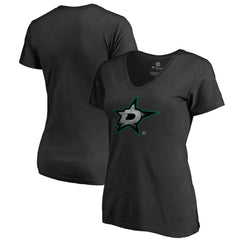 NHL Dallas Stars Women's Core Smoke V-Neck T-Shirt - Black