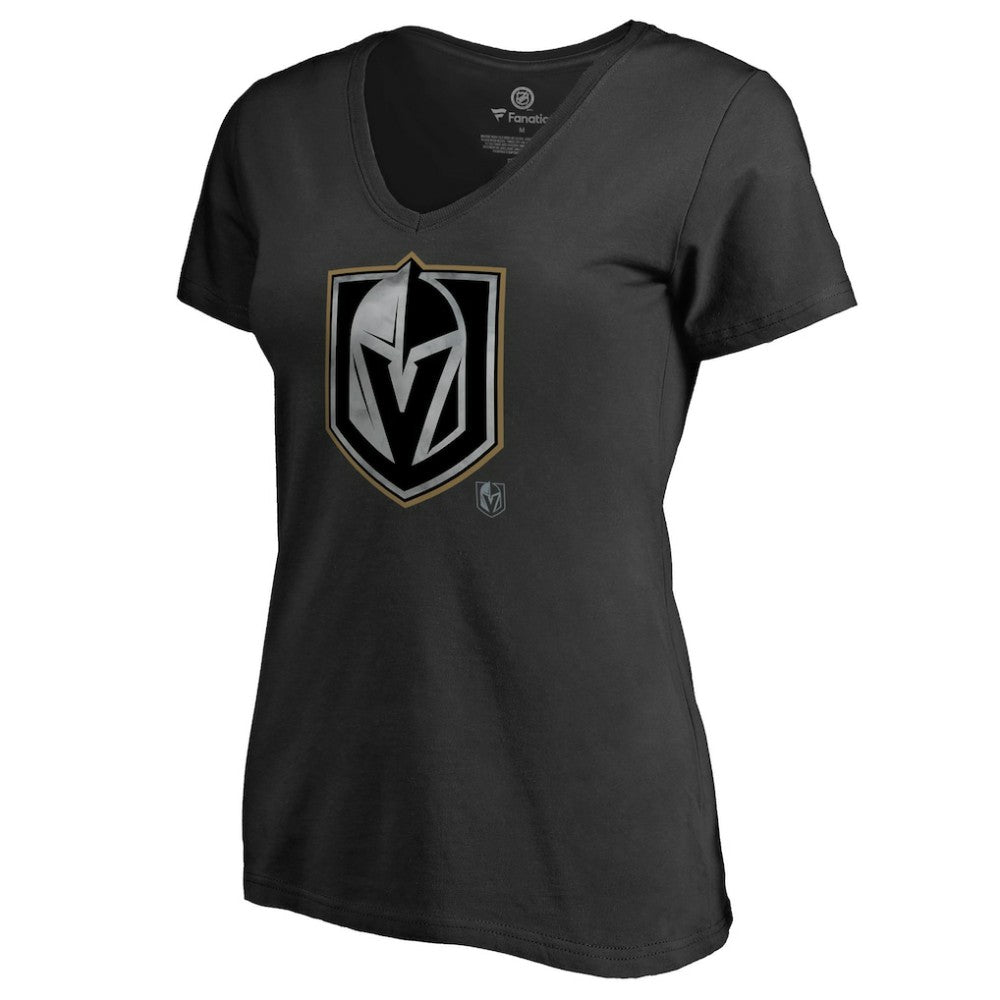 NHL Vegas Golden Knights Women's Core Smoke V-Neck T-Shirt - Black