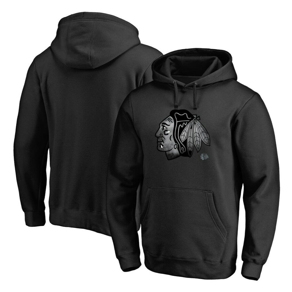 NHL Chicago Blackhawks Core Smoke Pullover Hoodie - Black