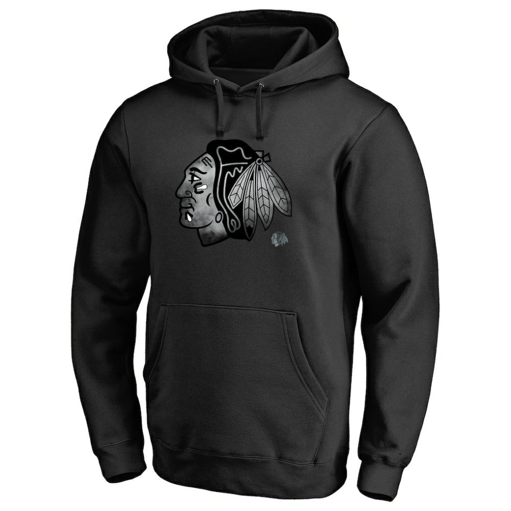 NHL Chicago Blackhawks Core Smoke Pullover Hoodie - Black