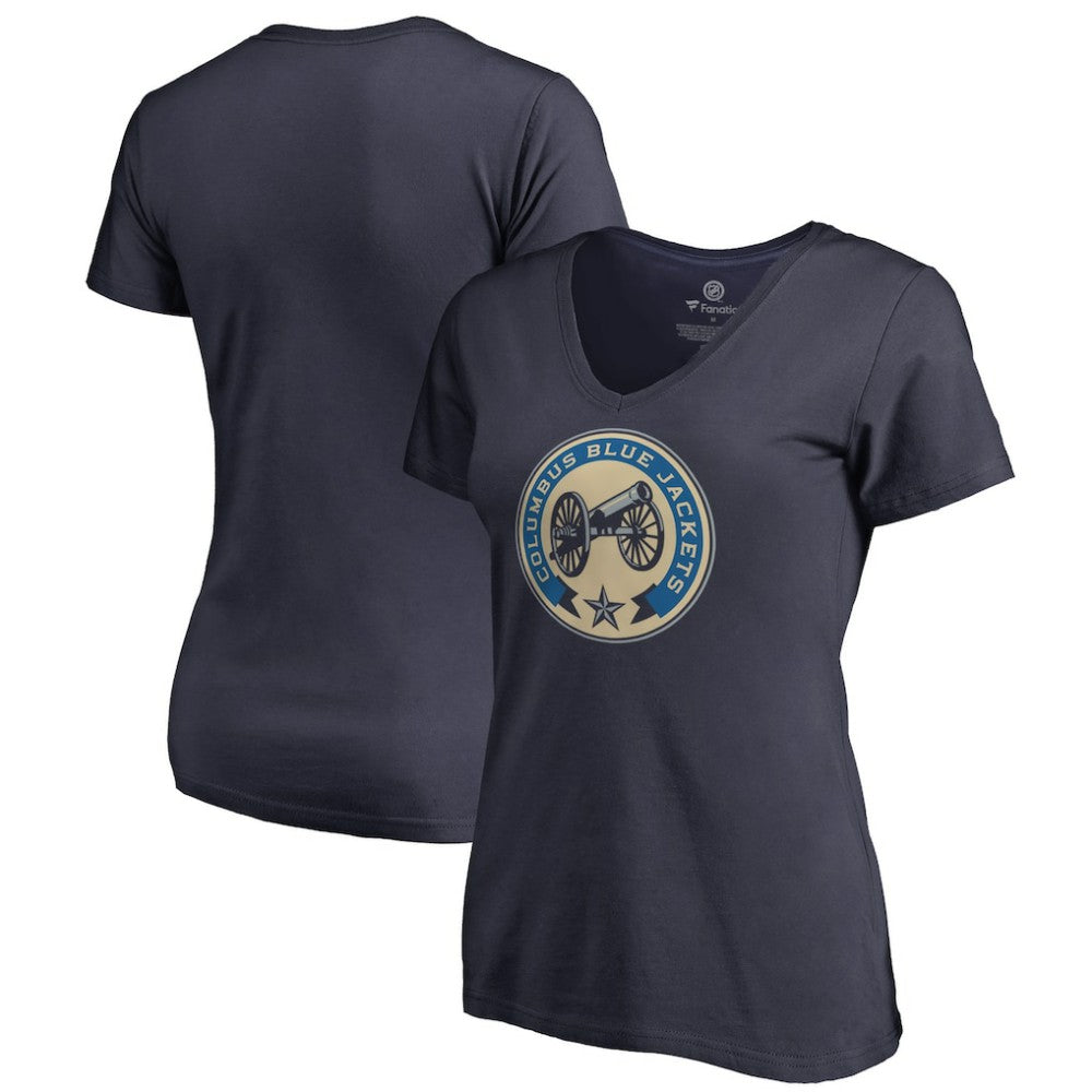 NHL Columbus Blue Jackets Women's Team Alternate V-Neck T-Shirt - Navy