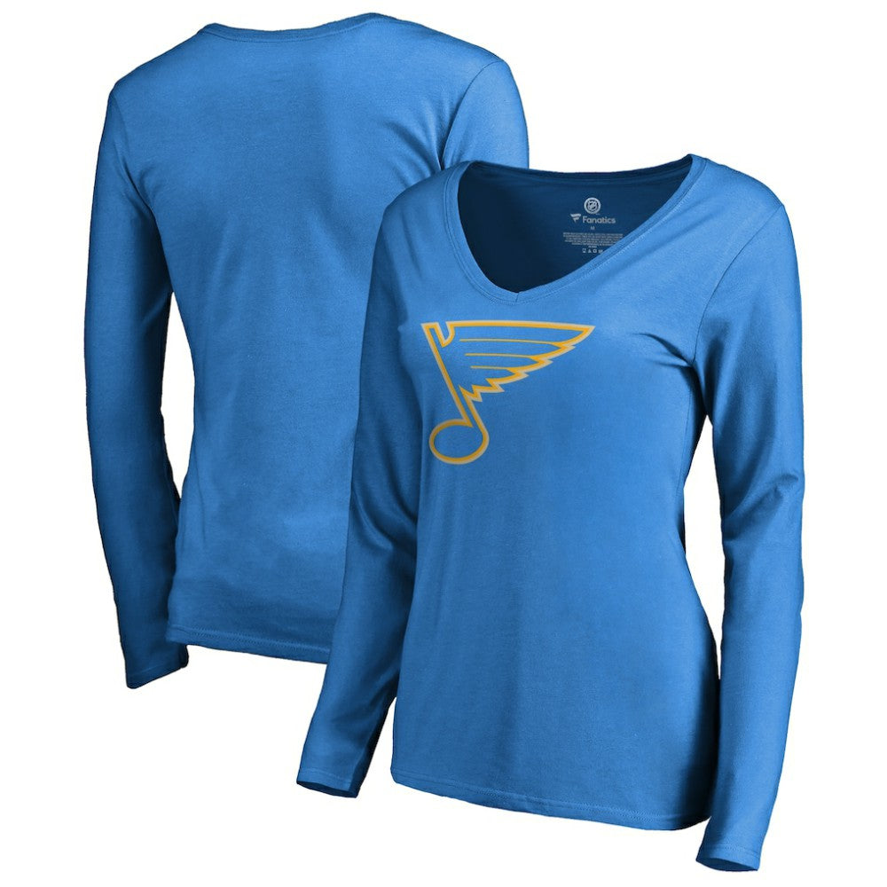NHL St. Louis Blues Women's Team Alternate Long Sleeve V-Neck T-Shirt - Blue