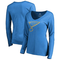 NHL St. Louis Blues Women's Team Alternate Long Sleeve V-Neck T-Shirt - Blue