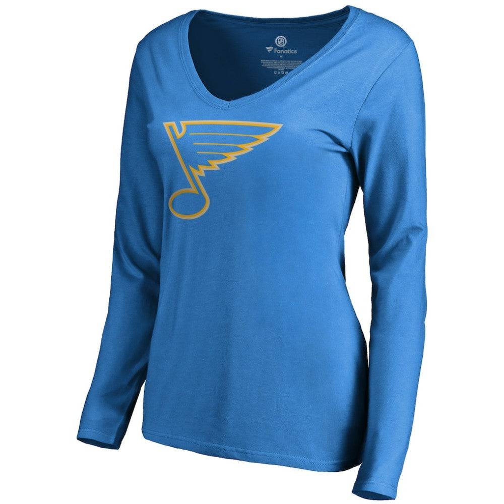 NHL St. Louis Blues Women's Team Alternate Long Sleeve V-Neck T-Shirt - Blue