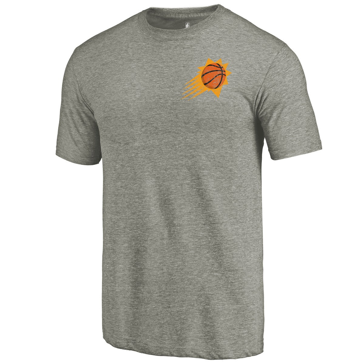 Phoenix Suns Primary Logo Left Chest Distressed Tri-Blend T-Shirt Gray