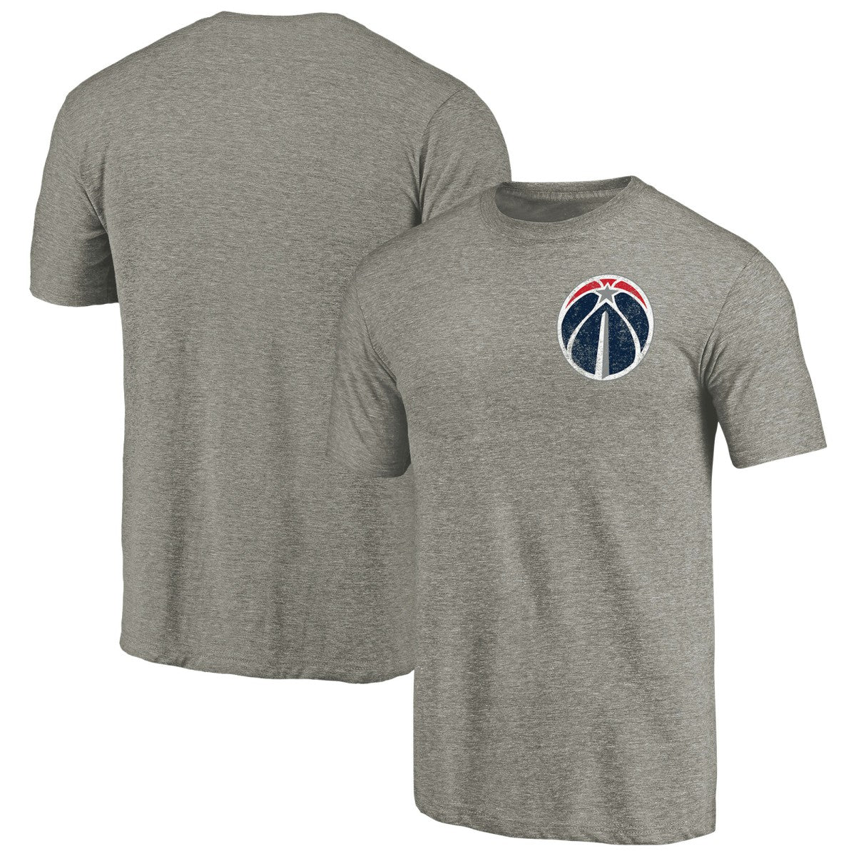 Washington Wizards Primary Logo Left Chest Distressed Tri-Blend T-Shirt Gray