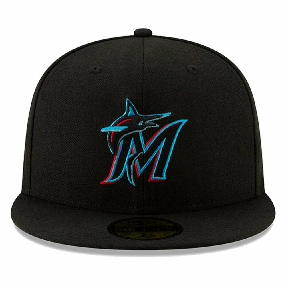 Miami Marlins New Era On-Field Authentic Collection 59FIFTY Fitted Hat - Black Hats