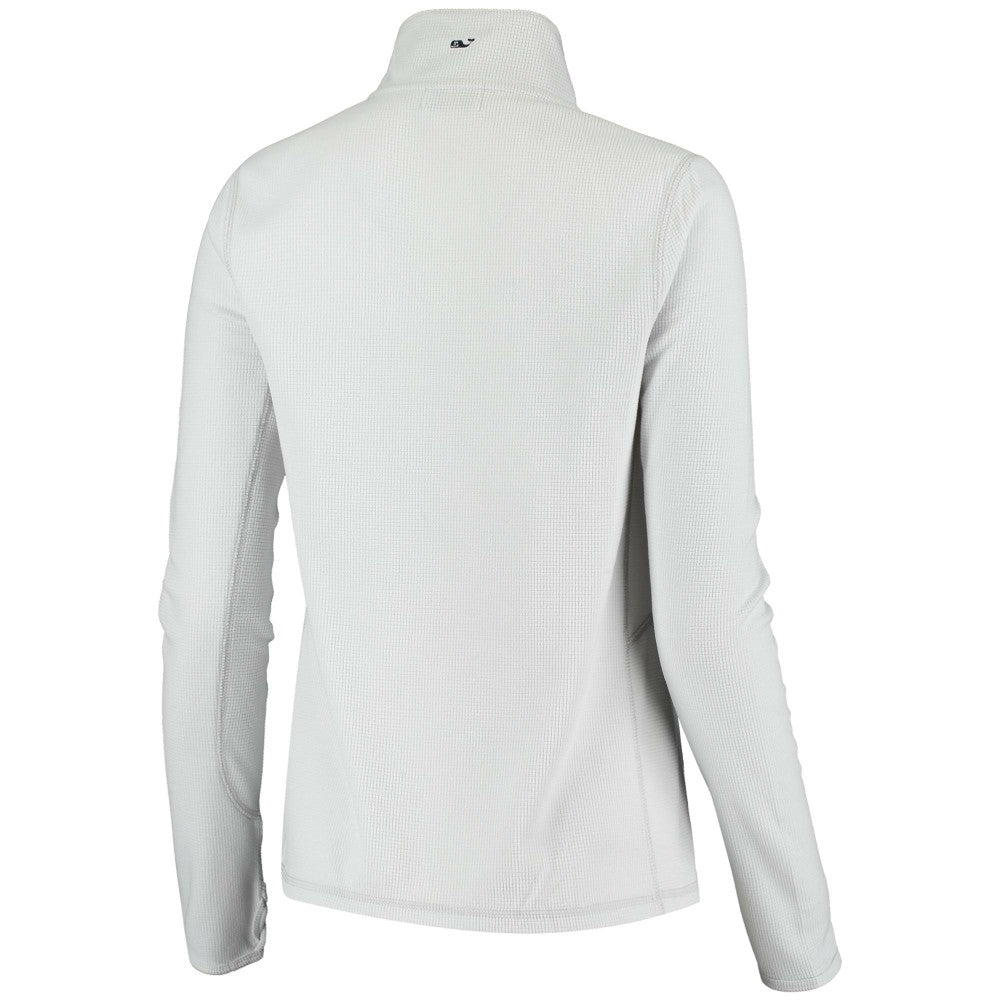Miami Marlins Vineyard Vines Women's Performance Grid Half-Zip Pullover Top - Gray Pullover