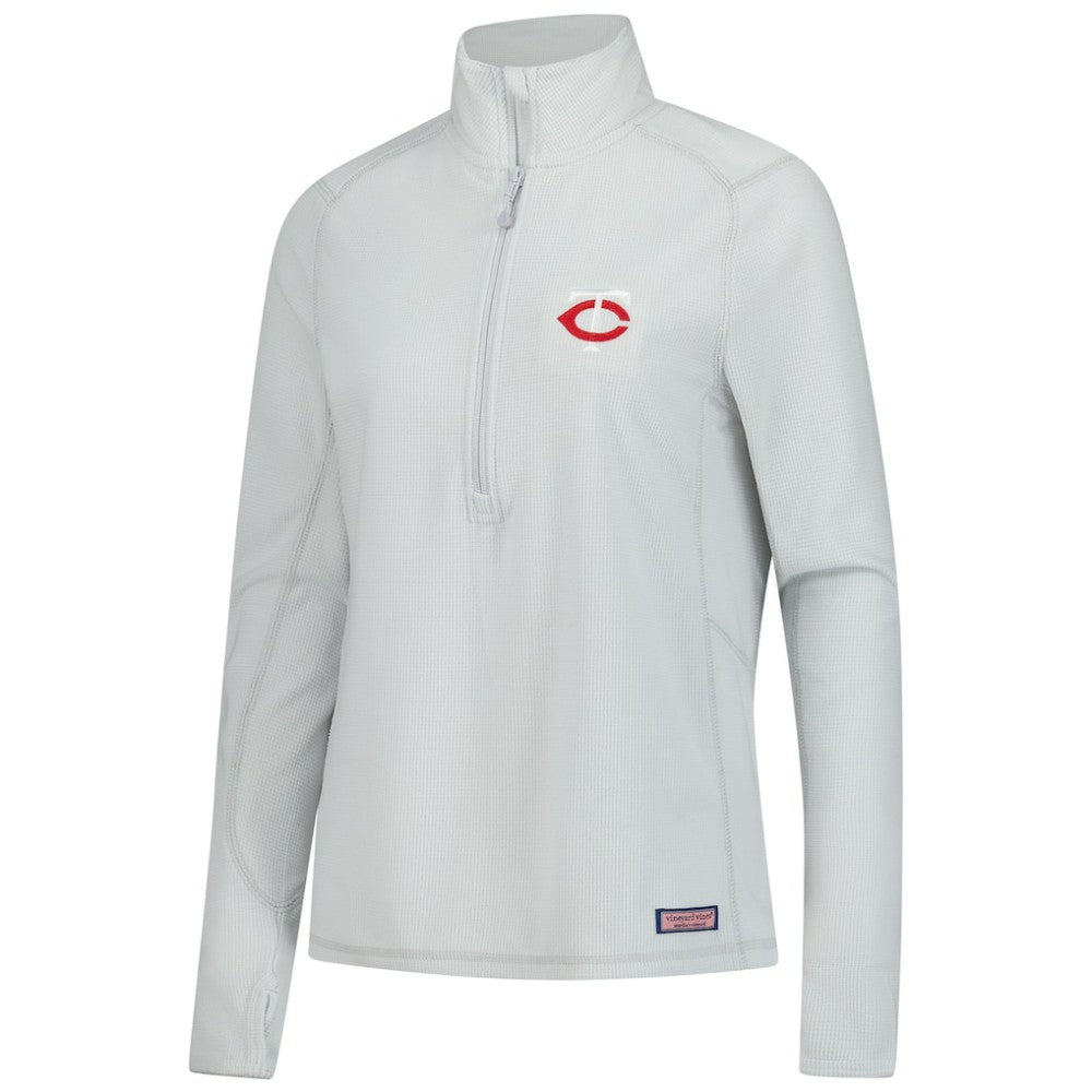 Minnesota Twins Vineyard Vines Women's Performance Grid Half-Zip Pullover Top - Gray Pullover
