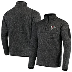 Atlanta Falcons Antigua Fortune Quarter-Zip Pullover Jacket Heather Black