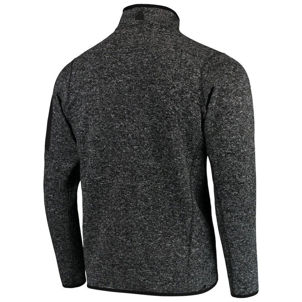 Atlanta Falcons Antigua Fortune Quarter-Zip Pullover Jacket Heather Black