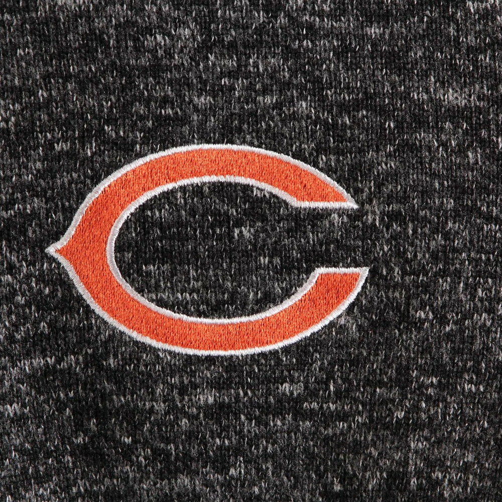Chicago Bears Antigua Fortune Quarter-Zip Pullover Jacket Heather Black