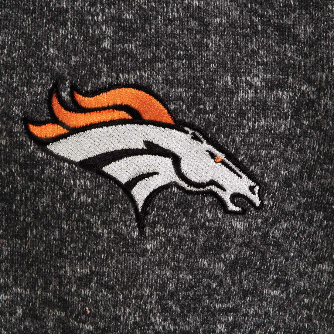 Denver Broncos Antigua Fortune Quarter-Zip Pullover Jacket Heather Black