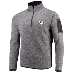 Green Bay Packers Antigua Fortune Quarter-Zip Pullover Jacket Charcoal
