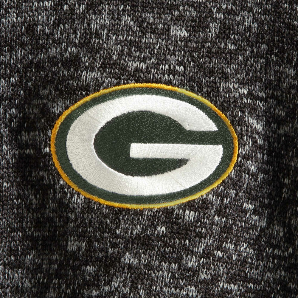 Green Bay Packers Antigua Fortune Quarter-Zip Pullover Jacket Heather Black