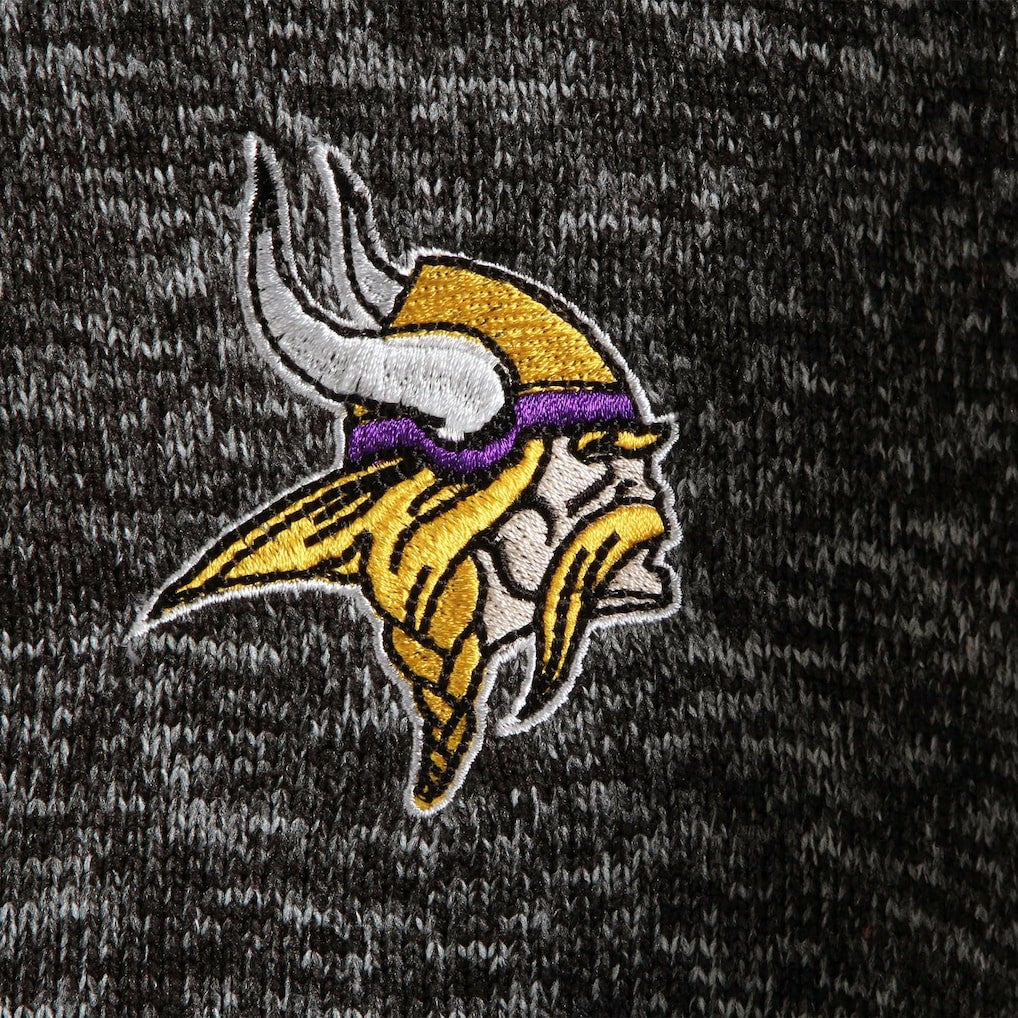 Minnesota Vikings Antigua Fortune Quarter-Zip Pullover Jacket Heather Black