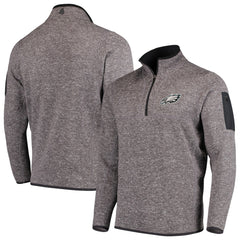 Philadelphia Eagles Antigua Fortune Quarter-Zip Pullover Jacket Charcoal