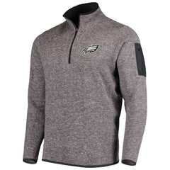 Philadelphia Eagles Antigua Fortune Quarter-Zip Pullover Jacket Charcoal