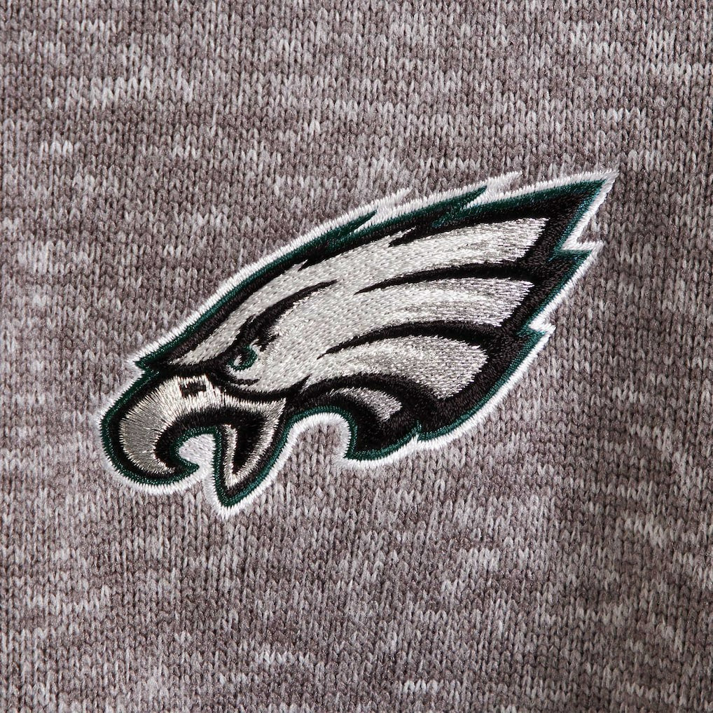 Philadelphia Eagles Antigua Fortune Quarter-Zip Pullover Jacket Charcoal